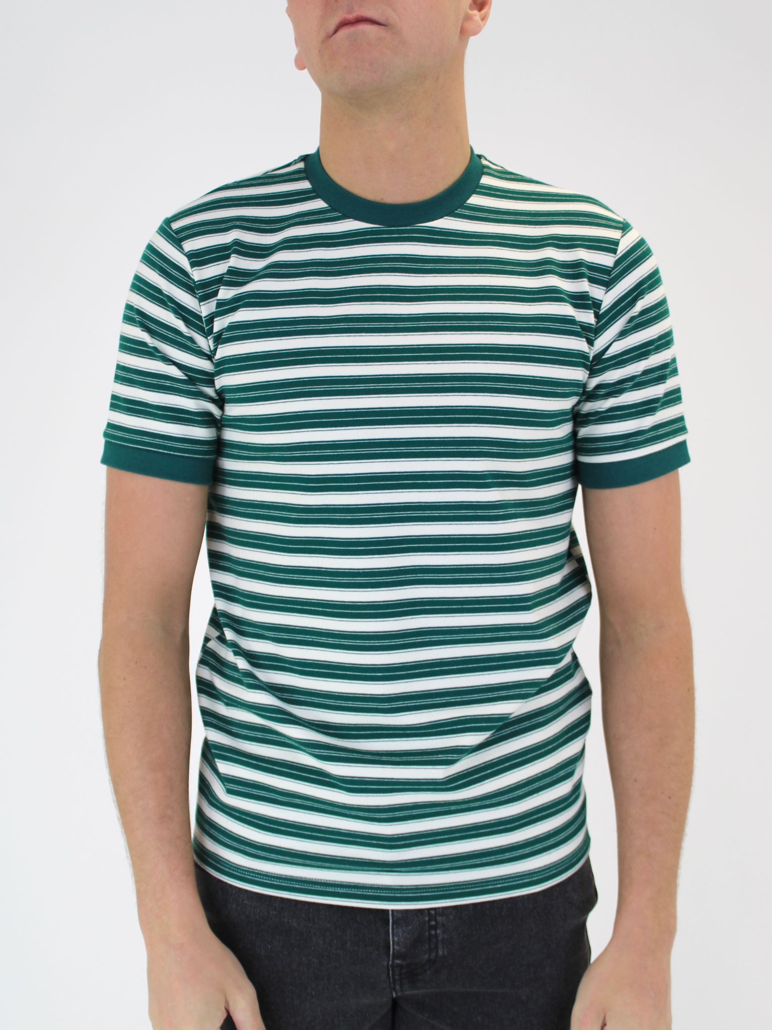White Threads Striped T-Shirt - Green/White